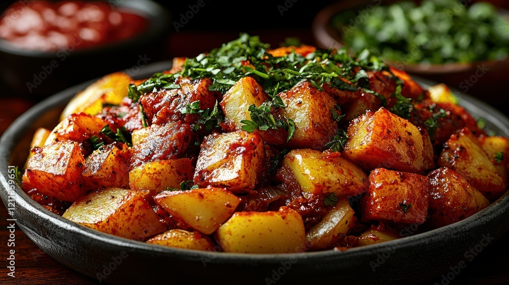 Spicy Roasted Potatoes with Parsley Garnish: A Delicious and Flavorful Dish Spicy Roasted Potatoes with Parsley Garnish: A Delicious and Flavorful Dish