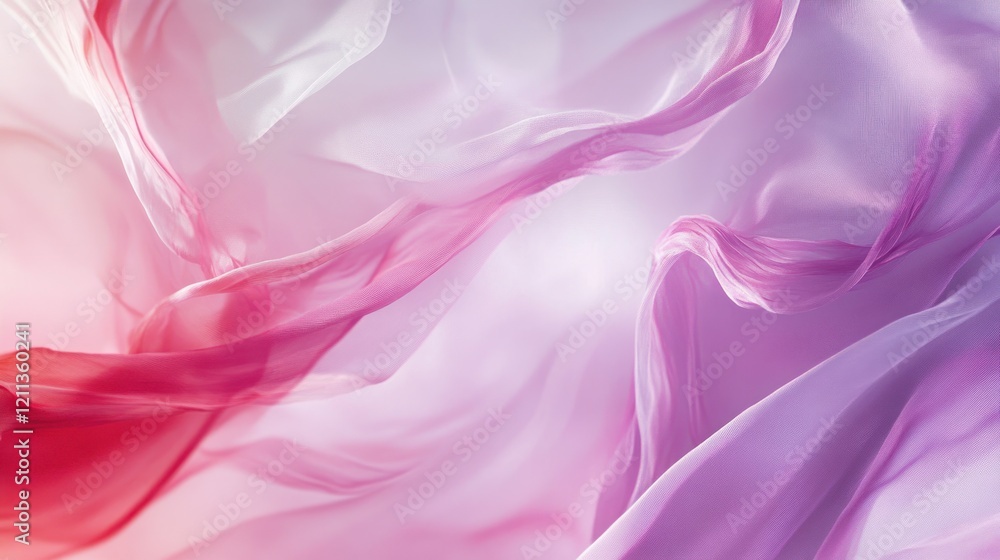 Obraz premium Abstract Pink and Purple Silk Fabric Drapery: A Textured Dream