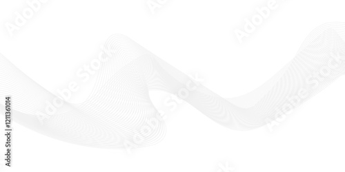 Dynamic minimal smoke sound line. Abstract glowing white blend line smooth flow soundwave curve energy gradient vector futuristic digital outline line science design.