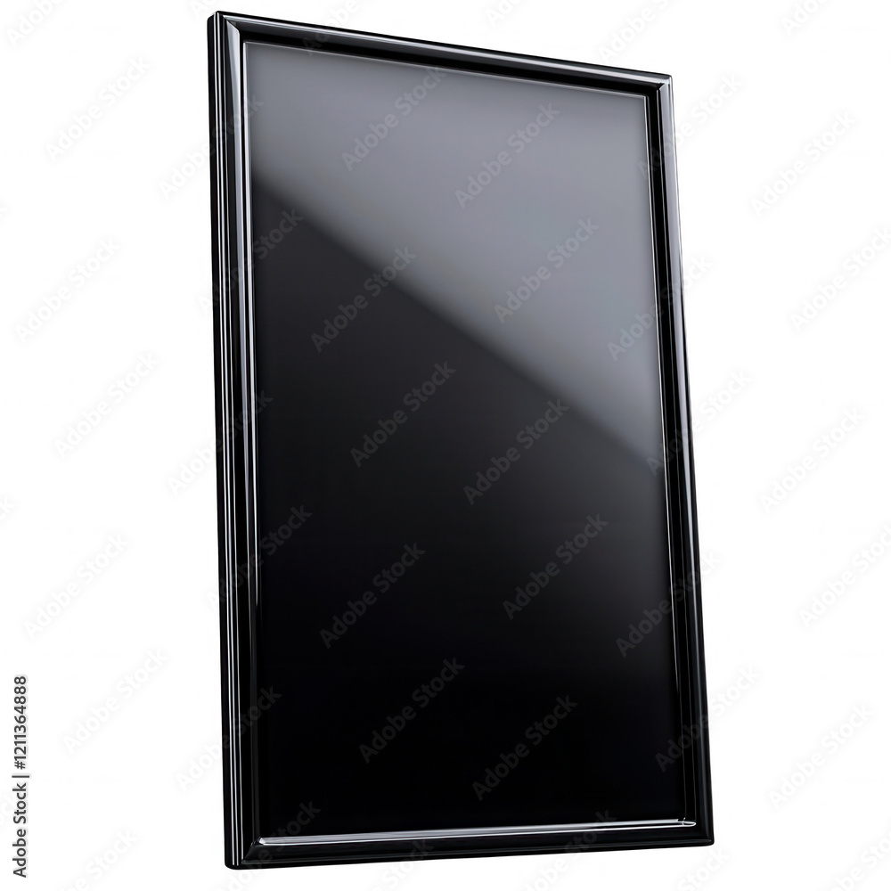 Sleek Black Digital Display Showcasing Reflective Surface Sleek Black Digital Display Showcasing Reflective Surface