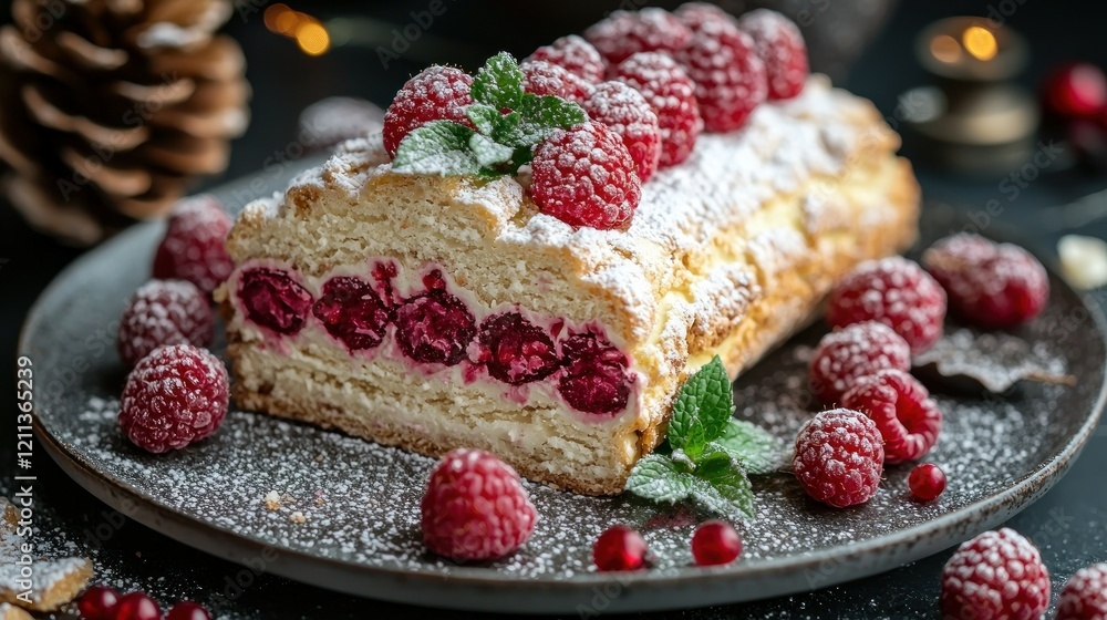 Delightful Raspberry Cream Roll: A Festive Pastry Delightful Raspberry Cream Roll: A Festive Pastry
