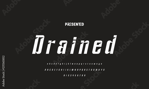 Modern Bold Font. Regular Italic Number Typography urban style alphabet fonts for fashion, sport, technology, digital, movie, logo design, vector illustration