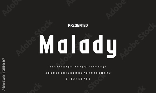 Modern Bold Font. Regular Italic Number Typography urban style alphabet fonts for fashion, sport, technology, digital, movie, logo design, vector illustration