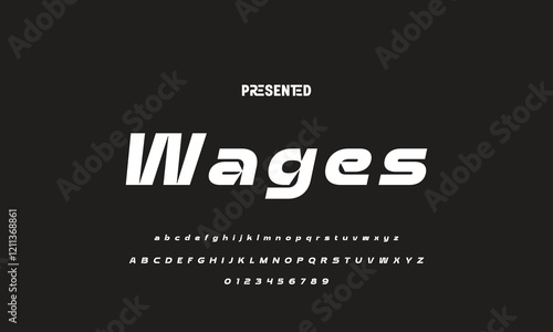 Modern Bold Font. Regular Italic Number Typography urban style alphabet fonts for fashion, sport, technology, digital, movie, logo design, vector illustration