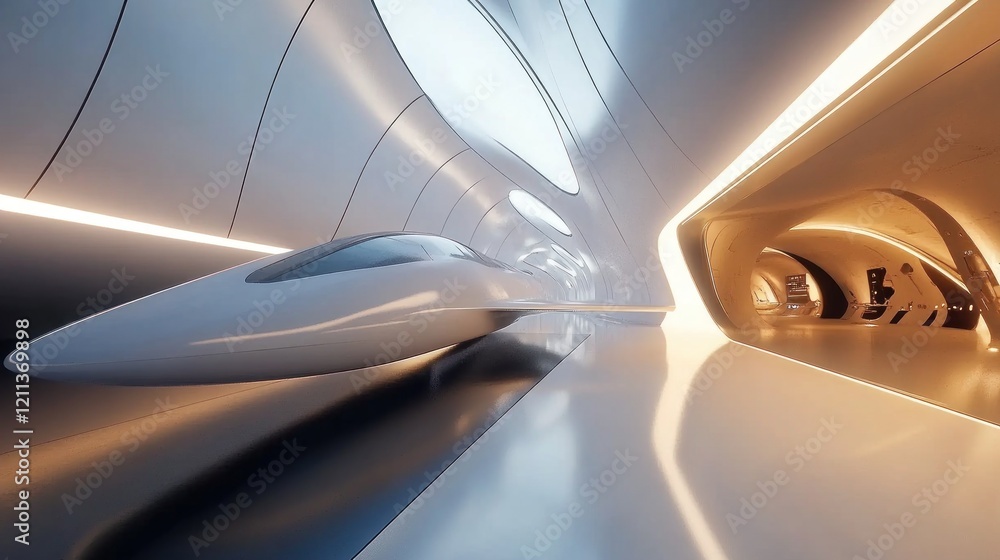 Futuristic transportation interior showcasing sleek design and advanced technology. Futuristic transportation interior showcasing sleek design and advanced technology.