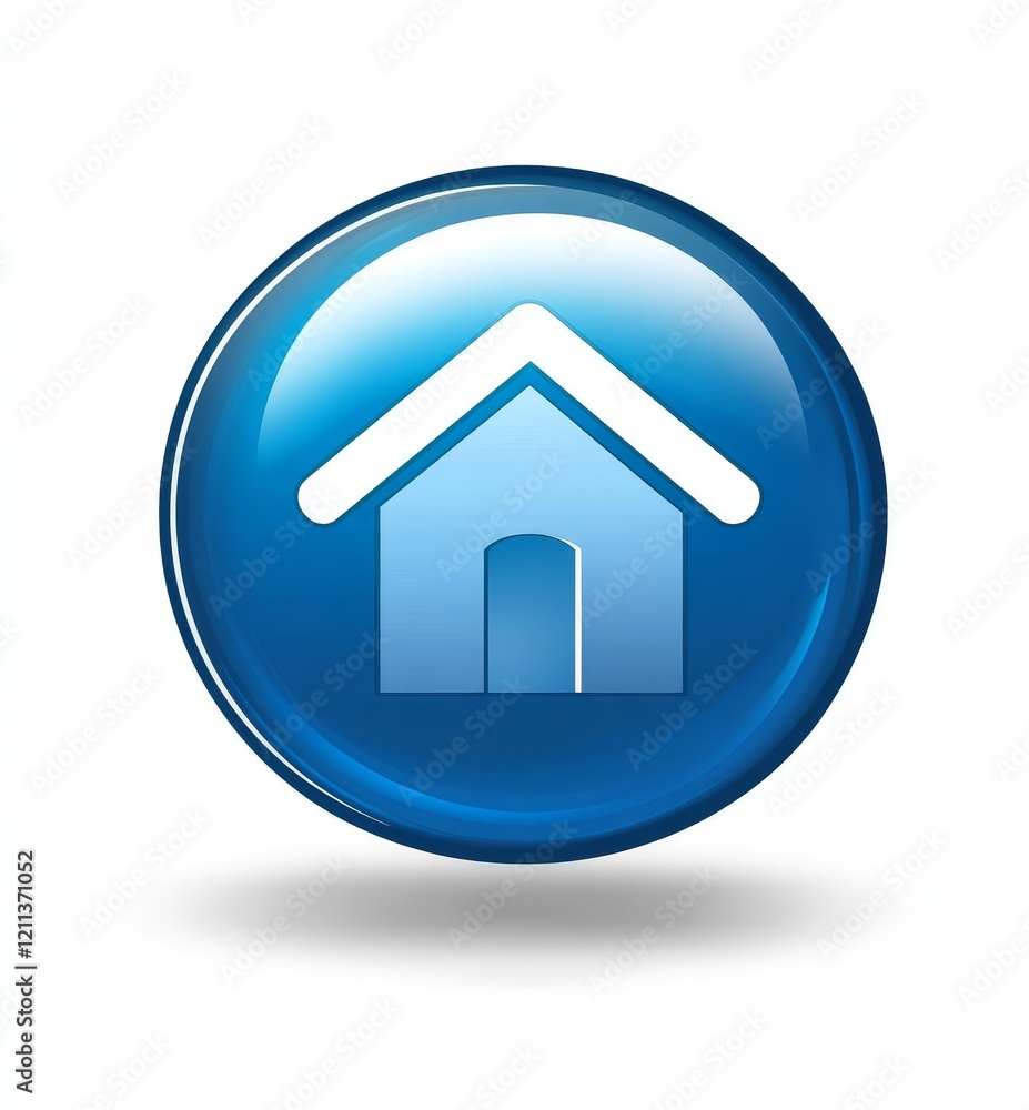 Home glossy icon, Generative AI Home glossy icon, Generative AI