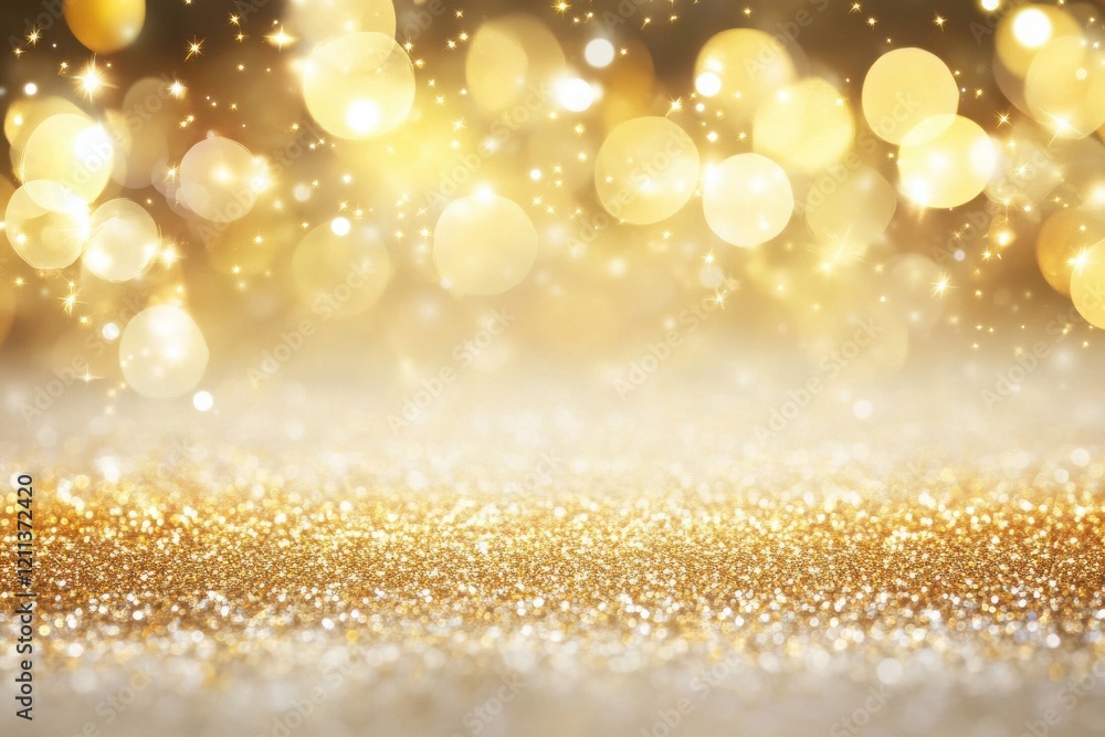 Golden bokeh confetti overlay with glowing yellow circles and sparkling dust, creating a luxurious festive background Golden bokeh confetti overlay with glowing yellow circles and sparkling dust, creating a luxurious festive background