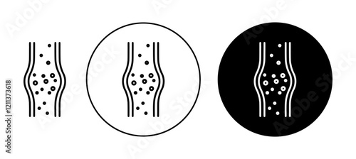 Blood clot pressure icons set in black filled and stroke line style