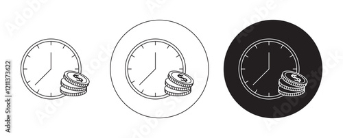 BNPL icons set in black filled and stroke line style