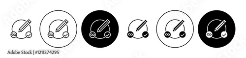 Continuous changes icons set in black filled and stroke line style