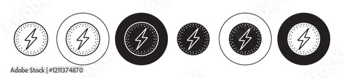 Electro icons set in black filled and stroke line style