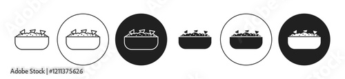 Guacamole icons set in black filled and stroke line style