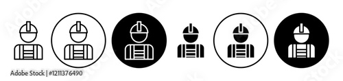 Labour icons set in black filled and stroke line style