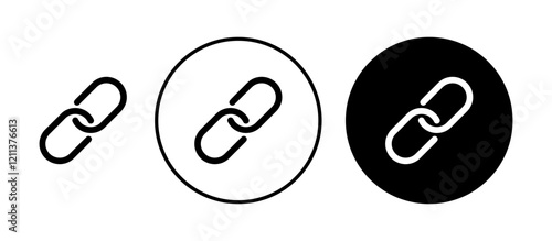 Link icons set in black filled and stroke line style