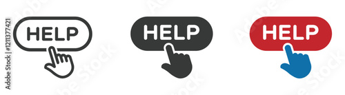 Help vector icon design set. Help vector signs