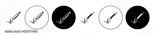 Platelet rich plasma icons set in black filled and stroke line style