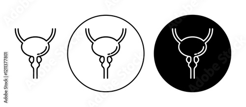 Prostate icons set in black filled and stroke line style