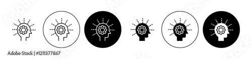 Realization icons set in black filled and stroke line style