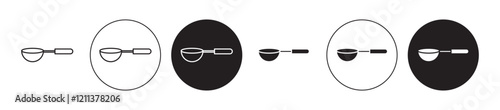 Scoop icons set in black filled and stroke line style