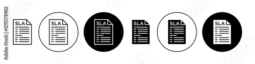 SLA icons set in black filled and stroke line style