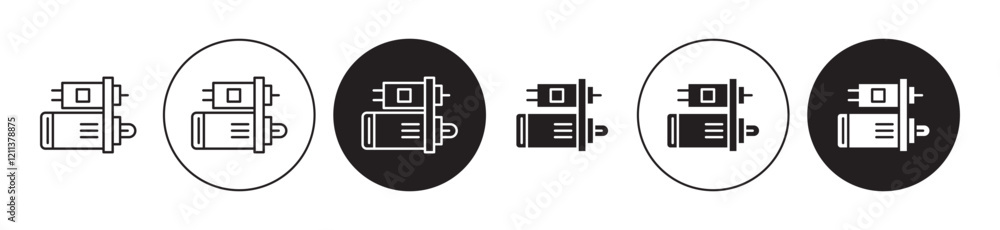 Starter icons set in black filled and stroke line style Starter icons set in black filled and stroke line style