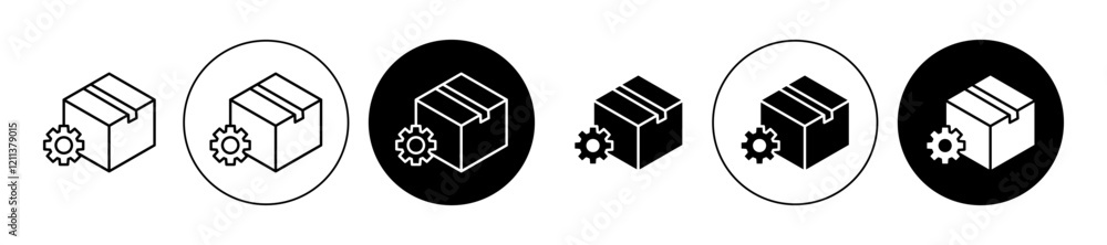 Supply chain icons set in black filled and stroke line style Supply chain icons set in black filled and stroke line style