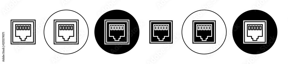 TCP icons set in black filled and stroke line style TCP icons set in black filled and stroke line style