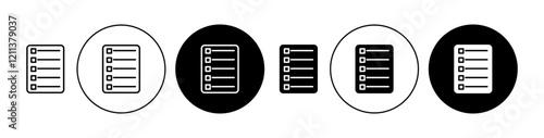 Table of contents icons set in black filled and stroke line style