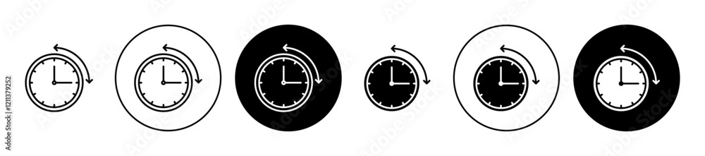 Time frame concept icons set in black filled and stroke line style Time frame concept icons set in black filled and stroke line style