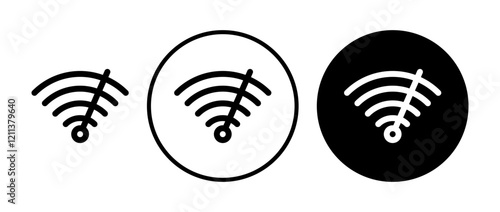 Wifi speed icons set in black filled and stroke line style