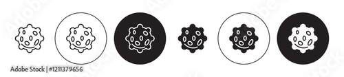 White blood cell icons set in black filled and stroke line style