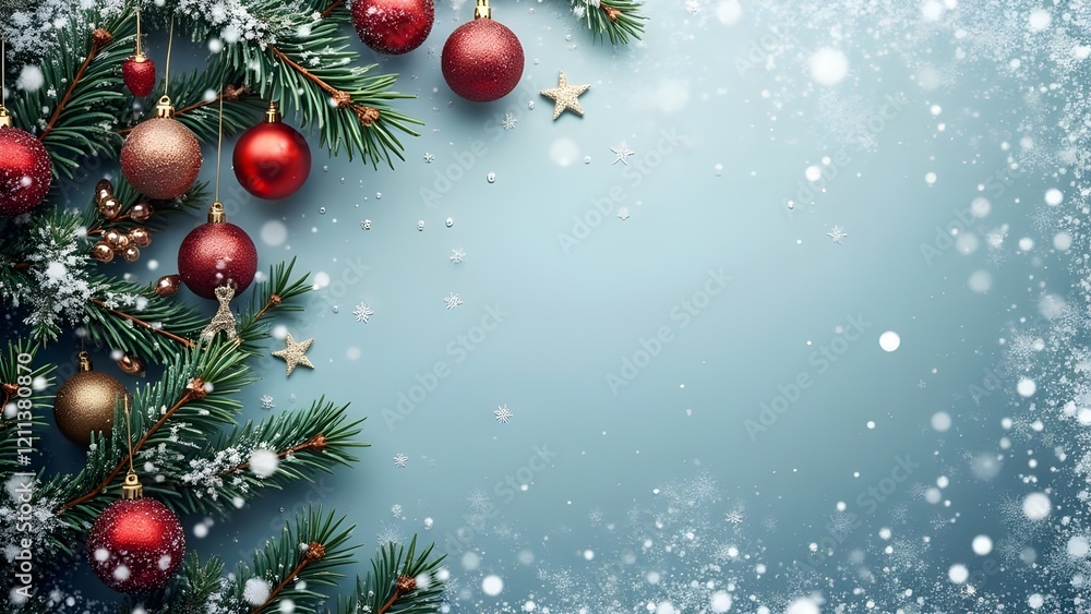 Naklejka premium Snow-Dusted Pines A Festive Christmas Wallpaper