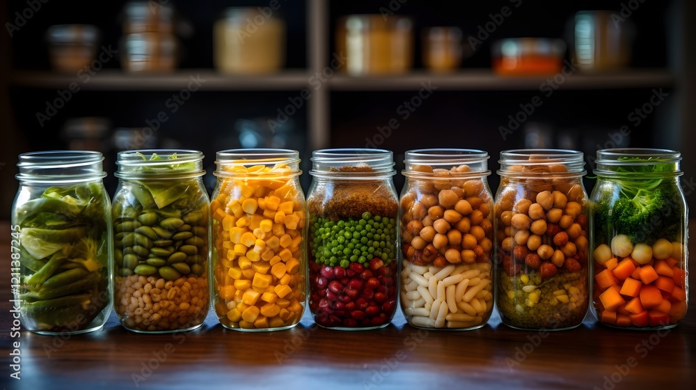 A Visually Appealing Meal Prep Scene Showcasing the Use of Canned Beans and Assorted Fresh Vegetables for a Balanced and Nutritious Culinary Experience A Visually Appealing Meal Prep Scene Showcasing the Use of Canned Beans and Assorted Fresh Vegetables for a Balanced and Nutritious Culinary Experience