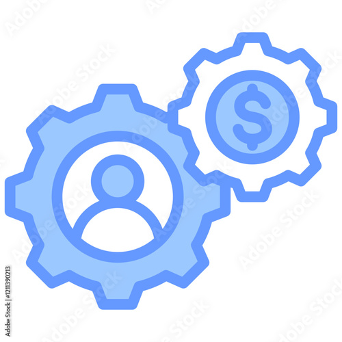Business Management Blue Icon