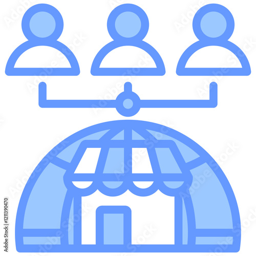 Outsourcing Blue Icon