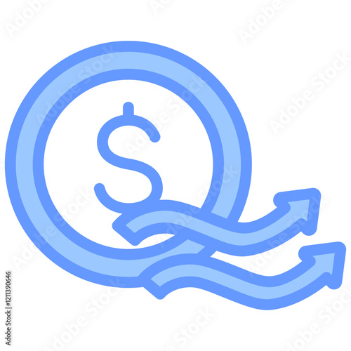 Cash Flow Blue Icon