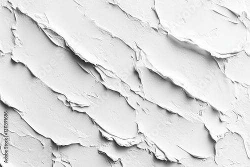 Abstract white textured background. Close-up of impasto painting with thick, uneven strokes and cracked surface. photo