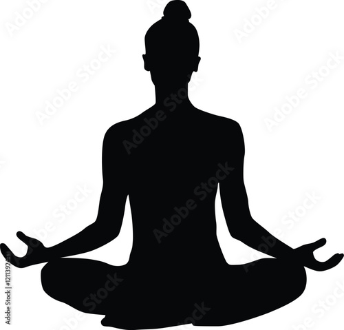 Yoga pose silhouette illustration