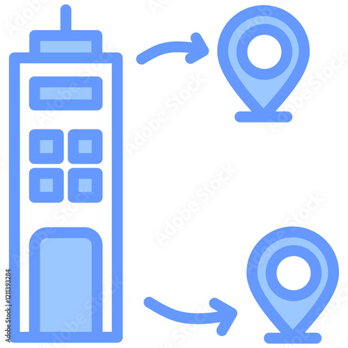 Offsourcing Blue Icon