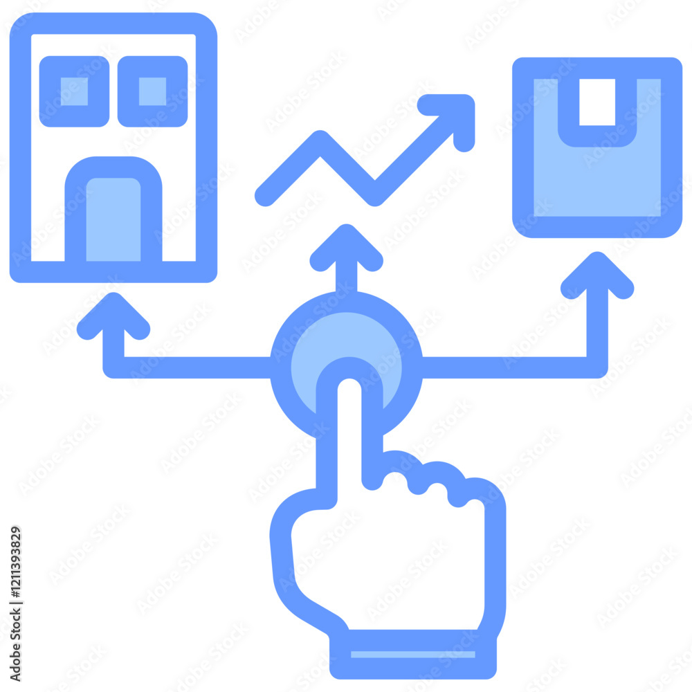Resource Allocation Blue Icon Resource Allocation Blue Icon