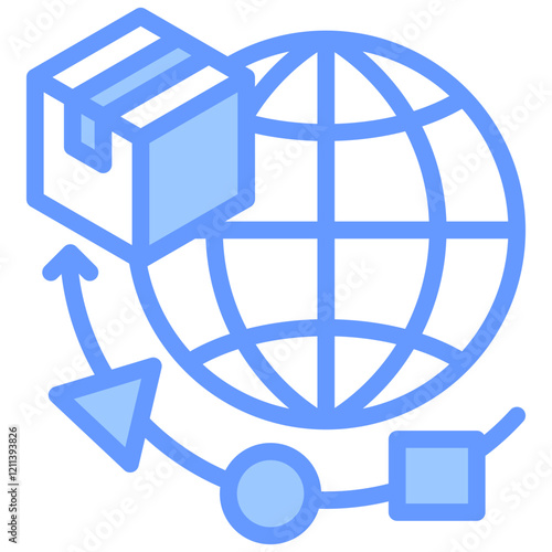 Global Delivery Model Blue Icon