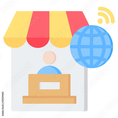 Remote Work Flat Icon