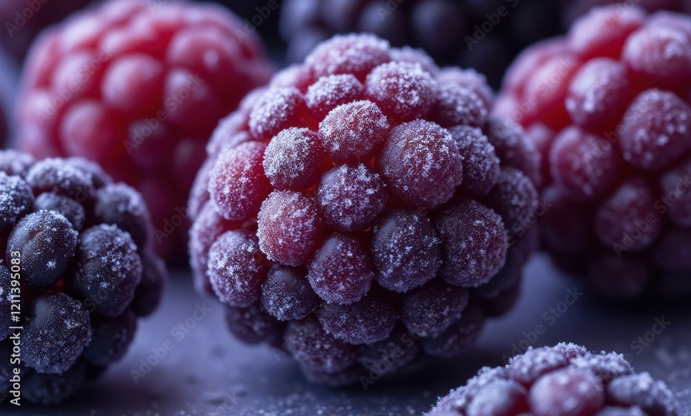 Closeup of frosty blackberries Closeup of frosty blackberries