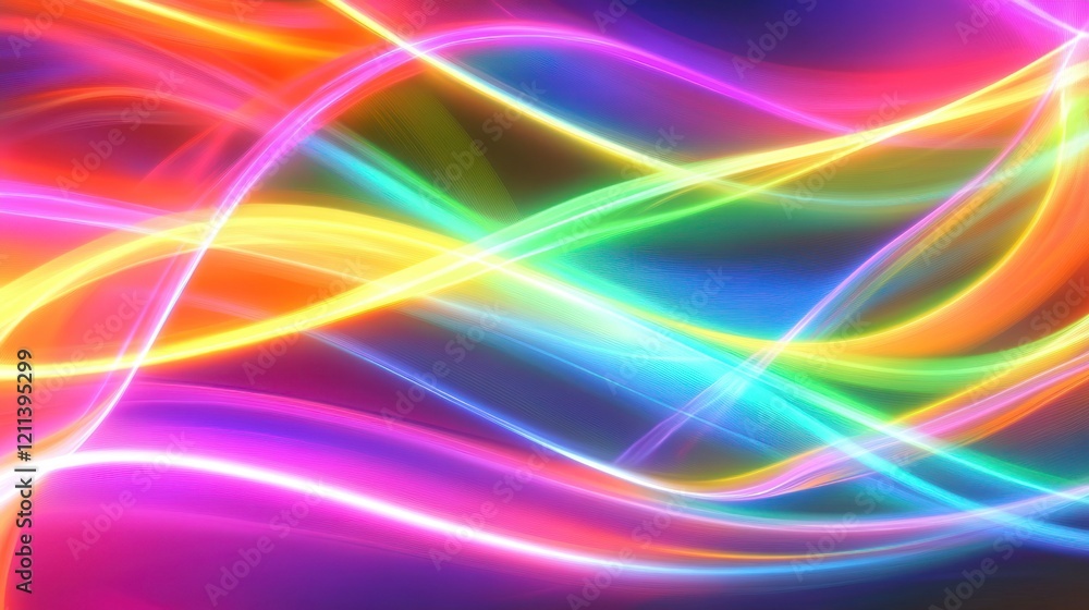 Vibrant Rainbow Light Trails Abstract Art Vibrant Rainbow Light Trails Abstract Art