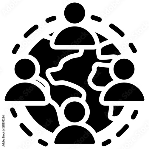 Global Workforce Glyph Icon
