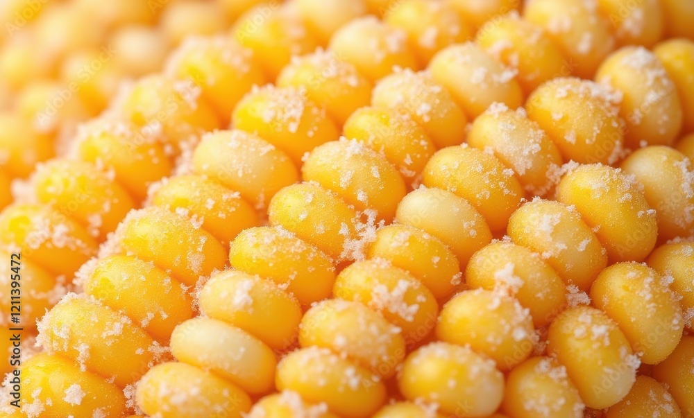 Close-up of vibrant yellow corn kernels. Close-up of vibrant yellow corn kernels.