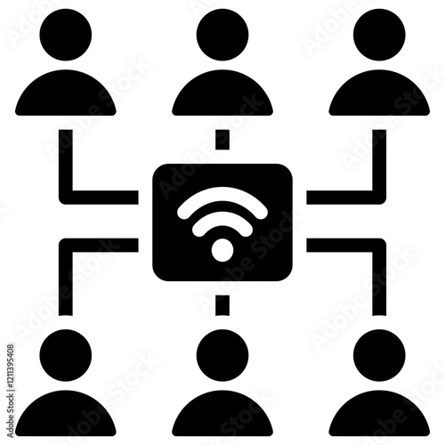 Remote Team Glyph Icon