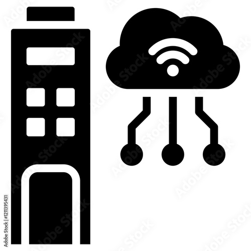 Cloud Computing Glyph Icon