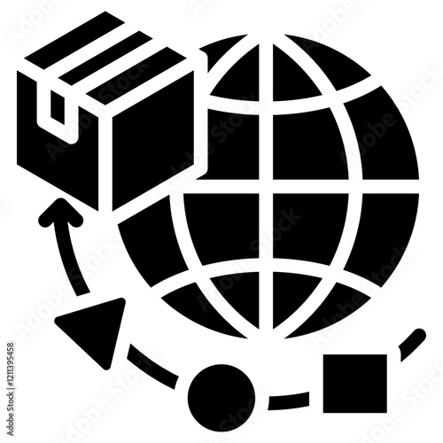 Global Delivery Model Glyph Icon