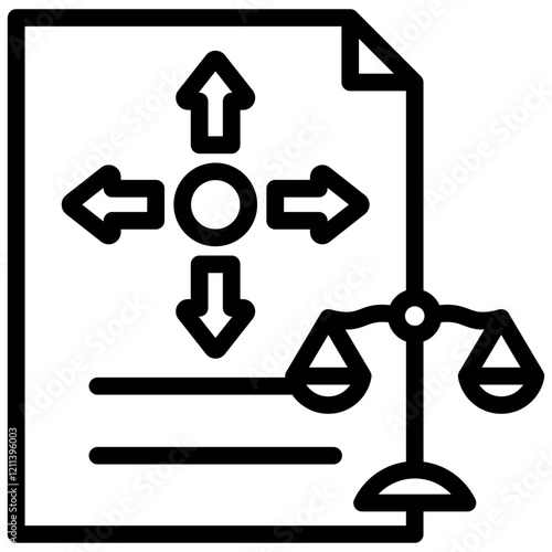 Legal Outsourcing Outline Icon